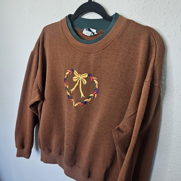 Vtg Bolo Spirit Sweatshirt Womens Medium Brown Pullover Fall Autumn Cozy Warm - Picture 2 of 9